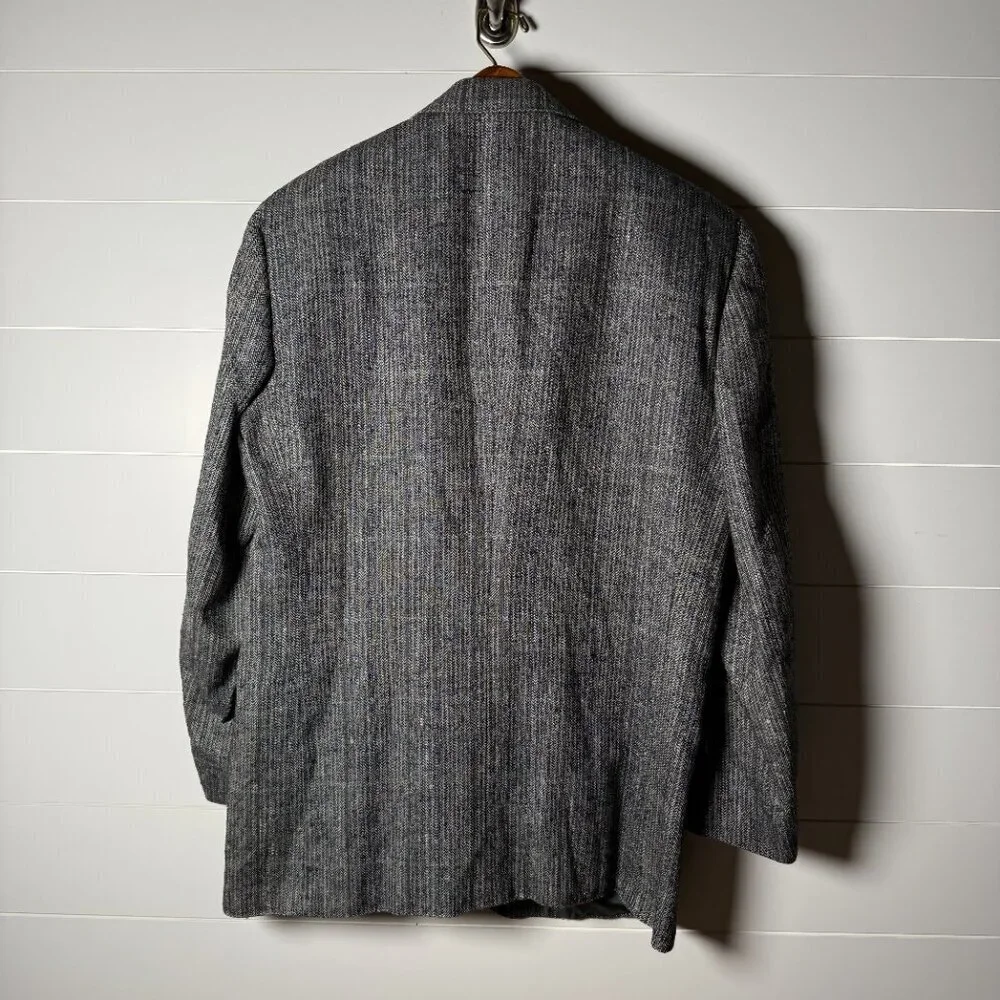 Christian Dior Monsieur Blazer Jacket Men's 100% Silk, Fully Lined Gray/Black